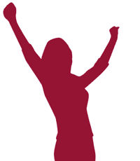 Graphic depicting a women showing victorious body language